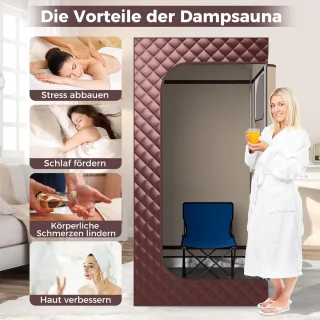 COSTWAY Stoomsauna draagbare saunatent (bruin)