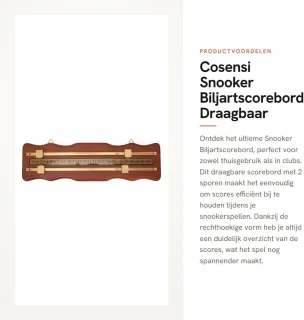 Dailygoods biljartscorebord 2-sporen