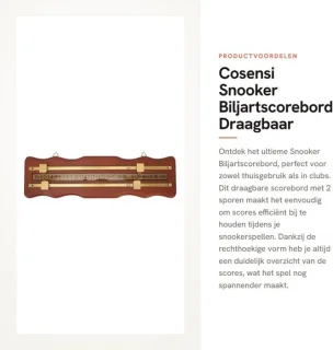 Dailygoods biljartscorebord 2-sporen