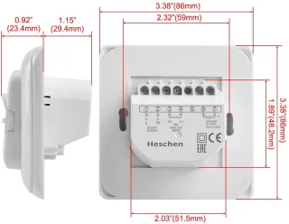 Dailygoods - Dailygoody - Stralingsverwarmingsthermostaat - Handmatige thermostaatregelaar - Geschikt voor elektrische verwarmingsapparaten - Compact formaat - Ene.