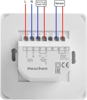 Dailygoods - Dailygoody - Stralingsverwarmingsthermostaat - Handmatige thermostaatregelaar - Geschikt voor elektrische verwarmingsapparaten - Compact formaat - Ene.