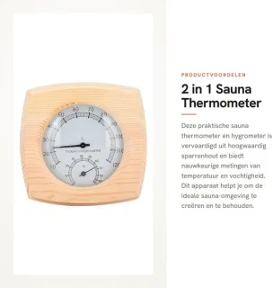 Dailygoods houten thermometer hygrometer sauna meter