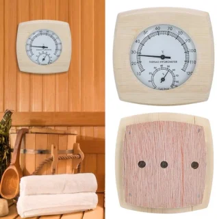 Dailygoods hygrothermograph dubbele wijzerplaat houten thermometer/hygrometer
