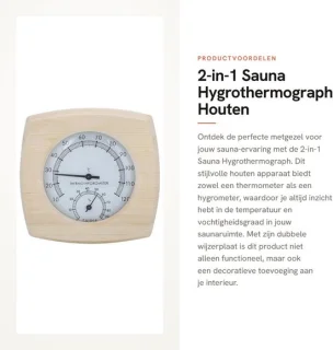 Dailygoods hygrothermograph dubbele wijzerplaat houten thermometer/hygrometer