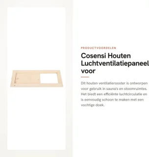 Dailygoods luchtventilatiepaneel hout ventilatierooster sauna-accessoire