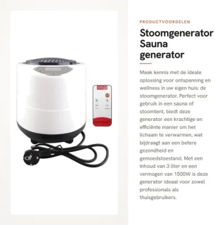 Dailygoods sauna stoomgenerator