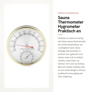 Dailygoods sauna thermometer en hygrometer