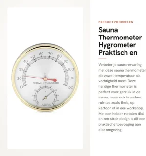 Dailygoods sauna thermometer en hygrometer