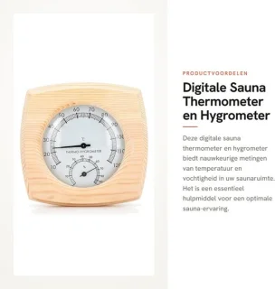 Dailygoods sauna thermometer met hygrometer