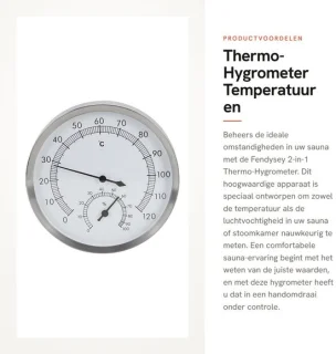 Dailygoods thermo-hygrometer 2-in-1 sauna thermometer hygrometer