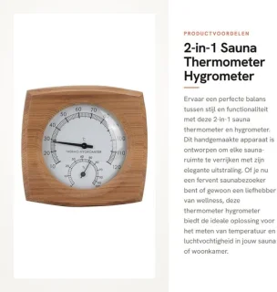 Dailygoods thermometer hygrometer 2-in-1 cederhout