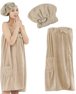 Dames sauna badjas licht camel