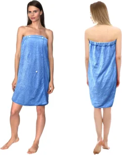 De Dames Saunakilt Badhanddoek 80x135 cm Blauw in één oogopslag