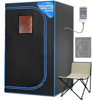 Draagbare infrarood sauna - compacte sauna tent - 90 x 180 cm - zwart