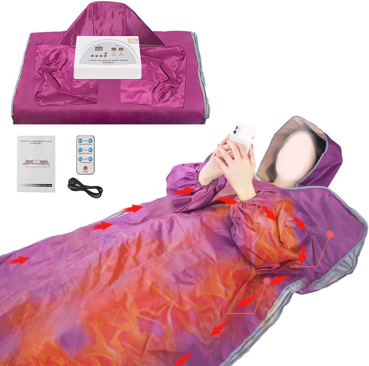 De Draagbare Infrarood Sauna Tent 180x80 cm in één oogopslag