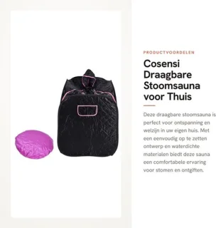 Draagbare mini saunabox, ontvouwbaar, 76 x 70 x 98 cm