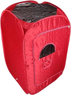Draagbare mini-stoomsauna rood 80x80x135 cm