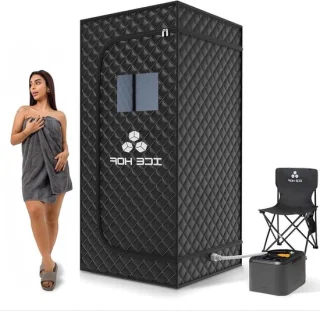 Draagbare sauna stoomcabine 90x90x180 cm grijs