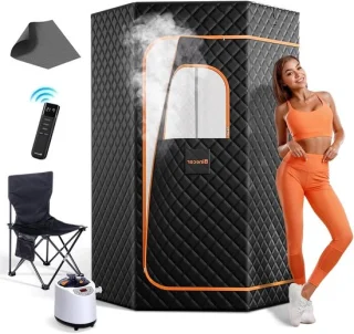 Draagbare sauna stoomcabine tent zwart