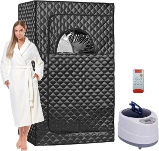 Draagbare sauna tent met 2l stoomgenerator - grijs