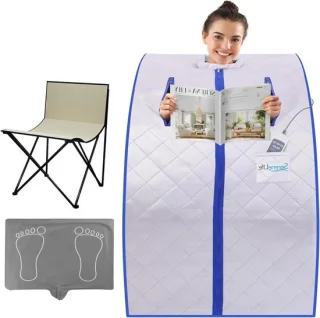 Draagbare sauna tent - persoonlijke sauna - zilver - 96,5 x 81 cm