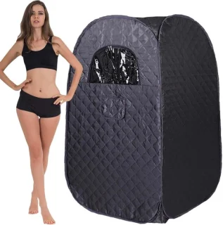 Draagbare sauna tent zwart 80x80x135 cm