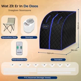 Draagbare sauna tent - zwart