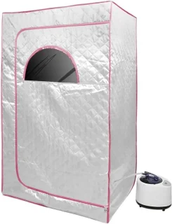 Draagbare stoomsauna met afstandsbediening - 80 x 100 x 100 cm - zilver