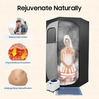 Draagbare stoomsauna met stoomgenerator, inklapbare stoel en afstandsbediening