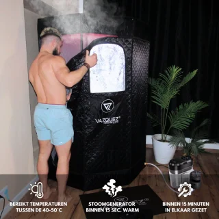 Draagbare Stoomsauna Mobiel met Kinderslot en Stoomgenerator