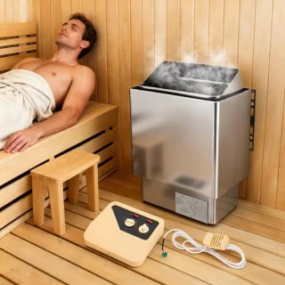 Elzusha elektrische saunaverwarmer 6 kW met externe bediening en timer
