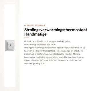 Ene stralingsverwarmingsthermostaat handmatige thermostaatregelaar