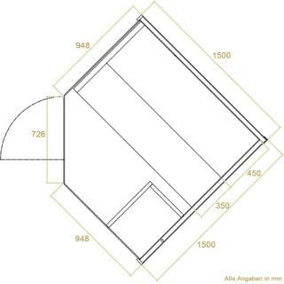 Espoo 150 Premium Binnensauna - 150x150x200 cm