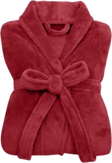 Fluffy fleece dressing gown voor vrouwen met sjalkraag