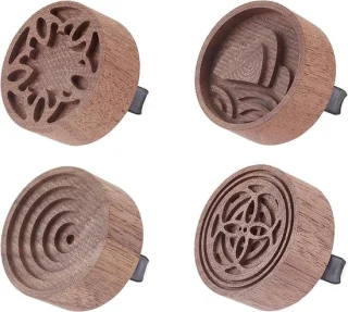 Green Glow - Set van 4 Ronde Houten Draagbare Oliediffusers