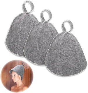 Grijze Vilten Saunamuts 3-Pack