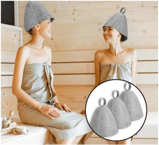 Grijze Vilten Saunamuts 3-Pack
