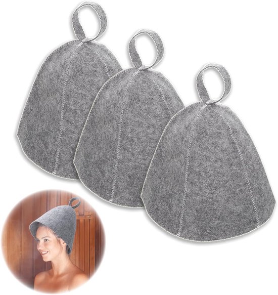 Grijze Vilten Saunamuts 3-Pack review