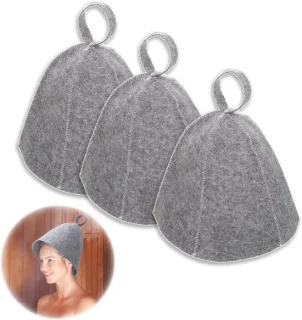 Grijze Vilten Saunamuts 3-Pack