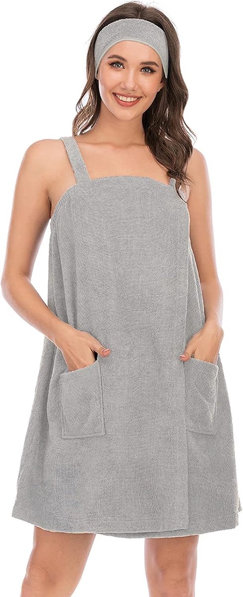 De Handdoekwikkel Dames Verstelbaar met Hoofdband Vaak gebruikt in Badjas stijl in één oogopslag