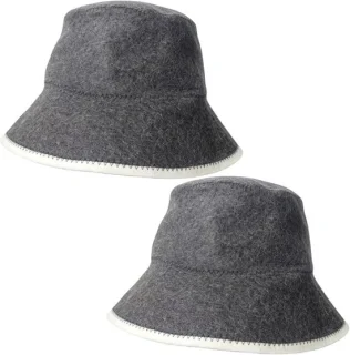 Homevero Filz saunahut set 2 stuks - grijs