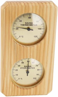 Hout hygrothermograaf voor sauna