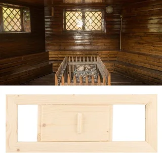 Houten rechthoek ventilatierooster voor sauna
