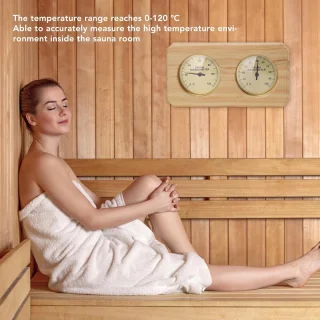 Houten sauna thermometer en hygrometer