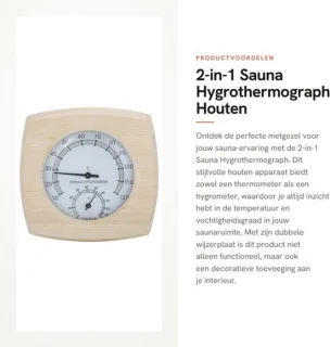 Hygrothermograph dubbele wijzerplaat - houten thermometer/hygrometer
