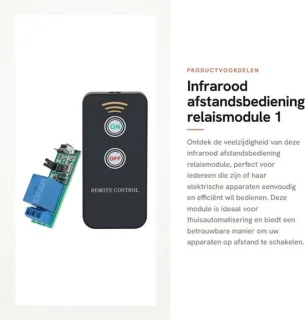 Infrarood afstandsbediening relaismodule - 1 kanaal