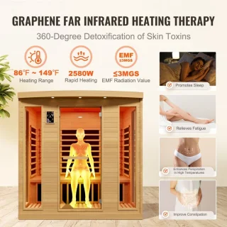 Infraroodsauna Hemlock Saunacabine 3-4 Personen