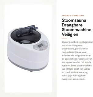 Inovra stoomsauna draagbare stoommachine