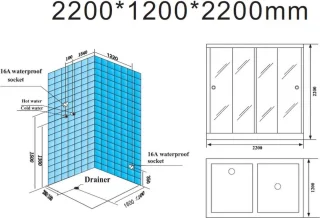 Mawialux Pico sauna en stoomcabine glans wit 220x120x220 cm