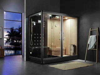 Mawialux Pico Sauna stoomcabine Glans zwart 220x120x220cm